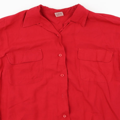Etam  Womens Red   Basic Button-Up Size 10