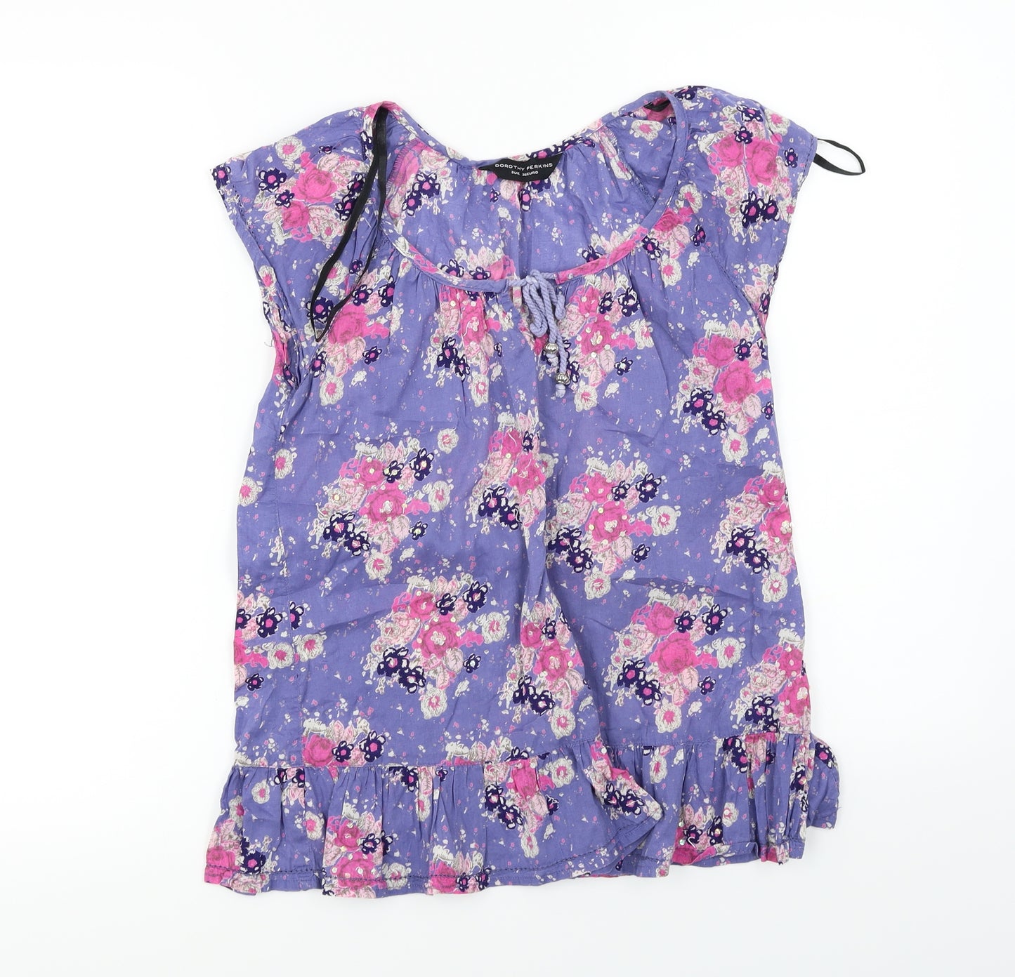 Dorothy Perkins  Womens Purple Floral  Basic Blouse Size 8