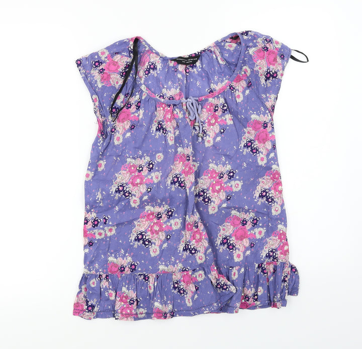 Dorothy Perkins  Womens Purple Floral  Basic Blouse Size 8