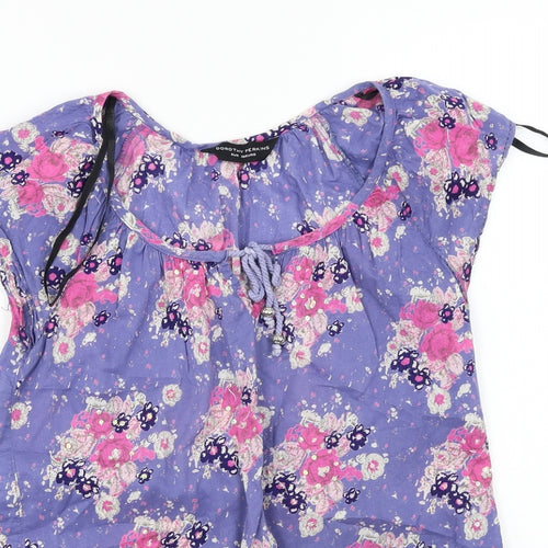 Dorothy Perkins  Womens Purple Floral  Basic Blouse Size 8