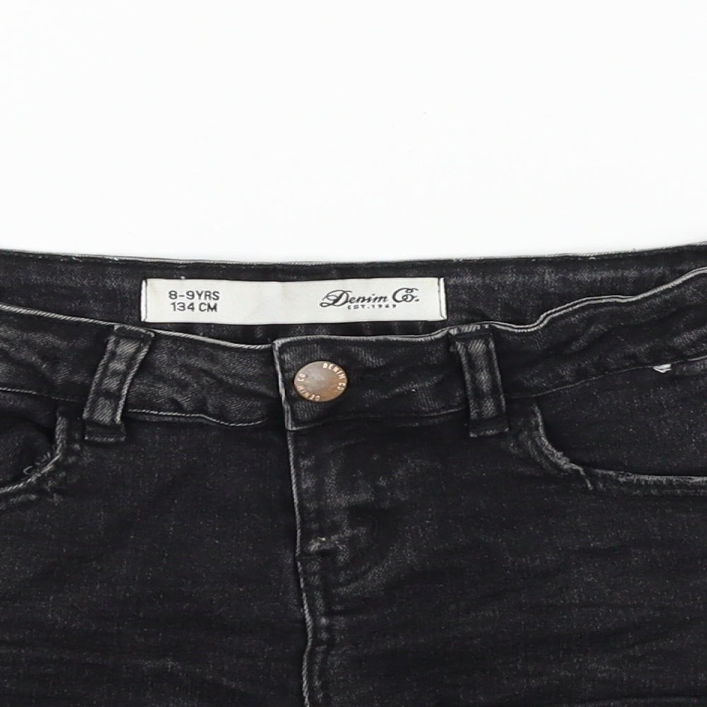 deniem & co Girls Black   Cut-Off Shorts Size 8-9 Years