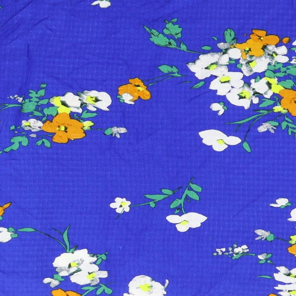 Papaya Womens Blue Floral  Basic Blouse Size 16