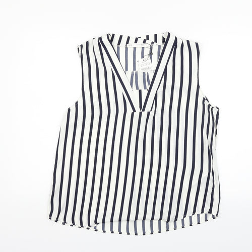 sfera basic Womens White Striped  Basic Blouse Size XL