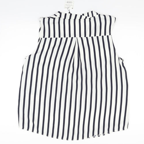 sfera basic Womens White Striped  Basic Blouse Size XL