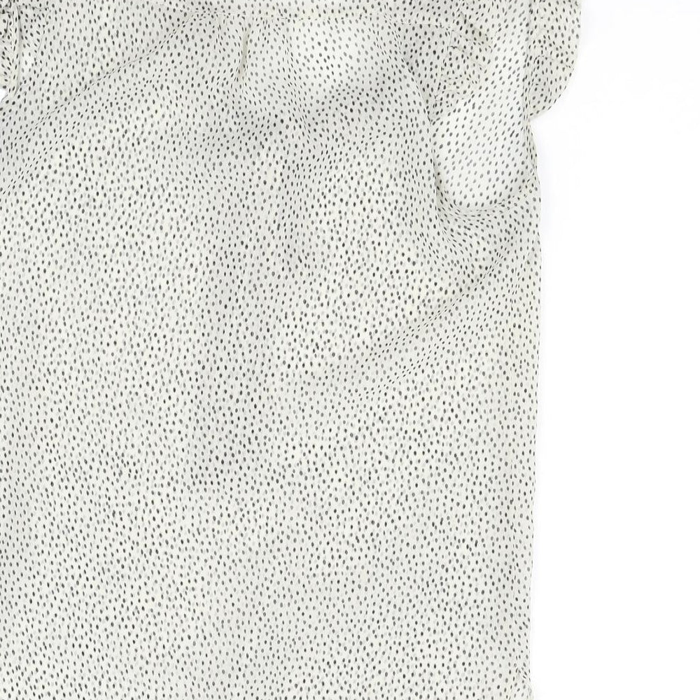 Atmosphere Womens Grey Polka Dot  Basic Blouse Size 10