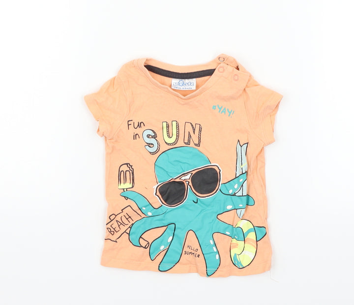 so cute Orange Basic T-Shirt Size 6-9 Months - squid