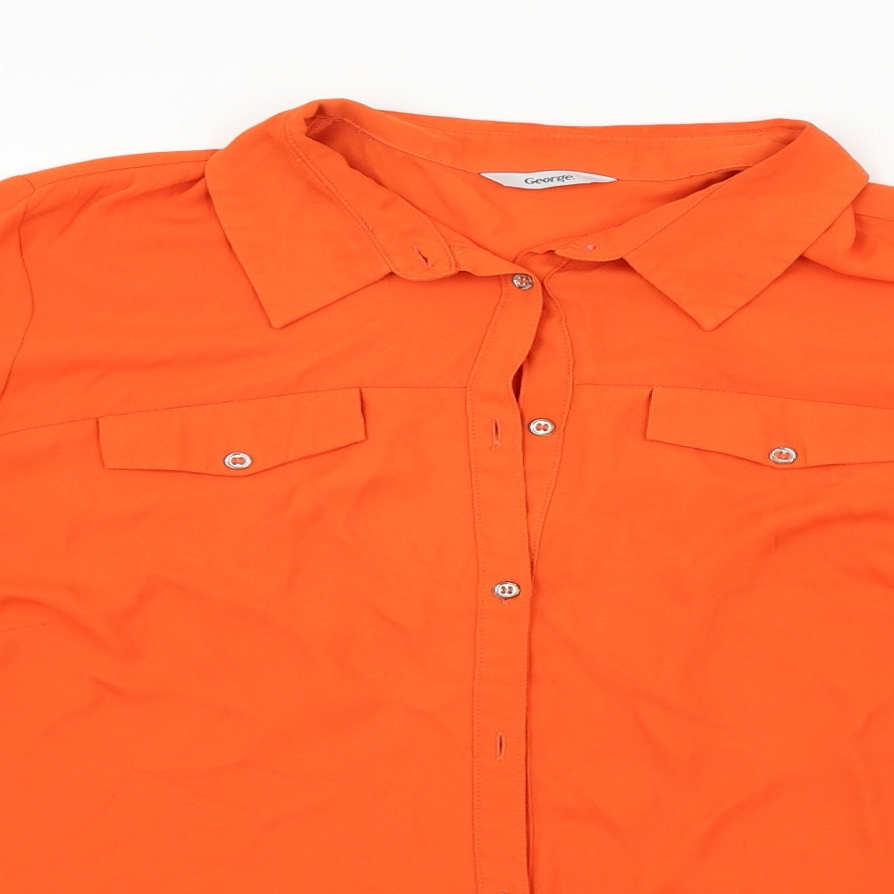 George Womens Orange   Basic Button-Up Size 18