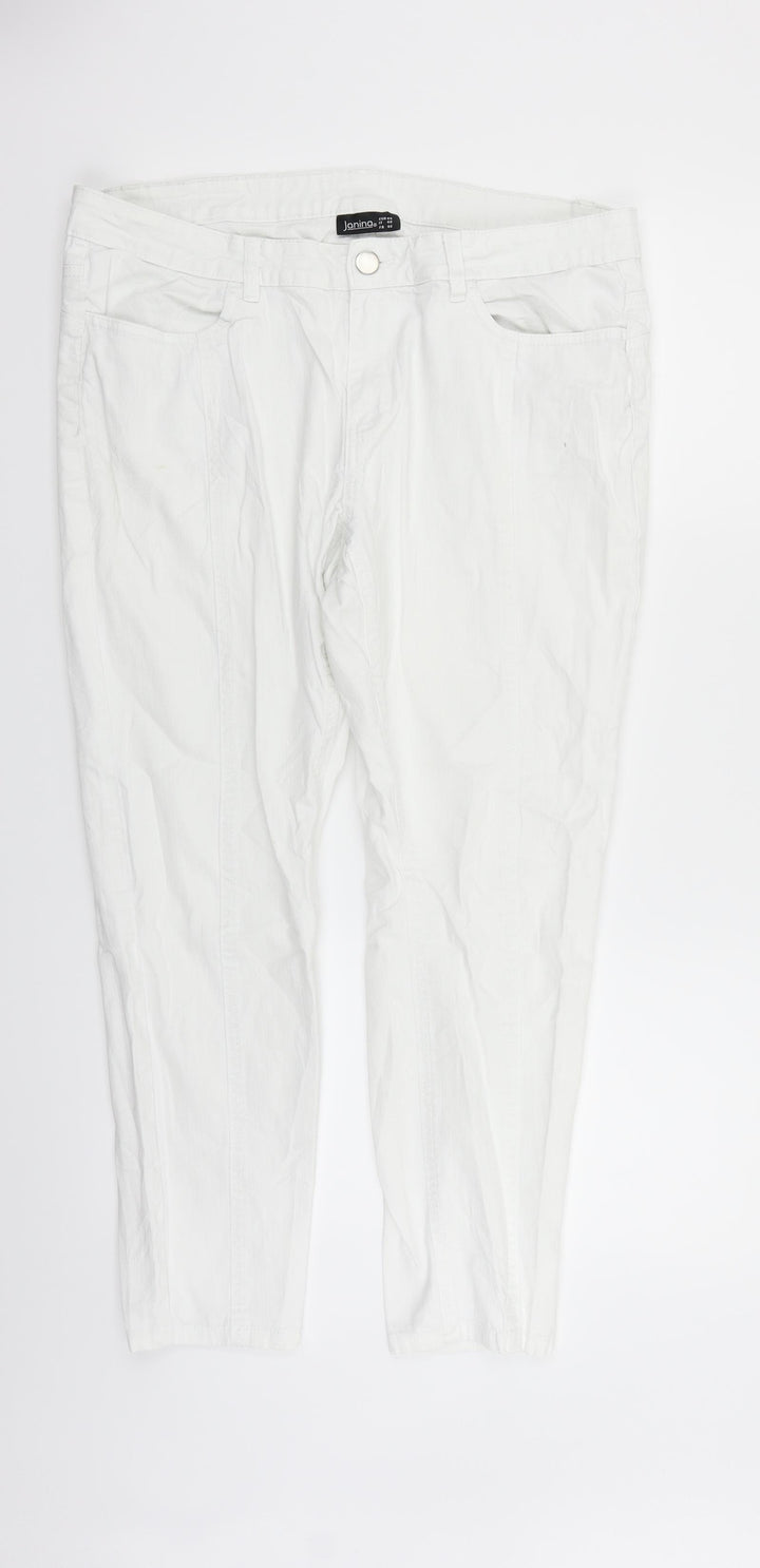 Janina Womens White   Trousers  Size 16 L25 in - washable mark