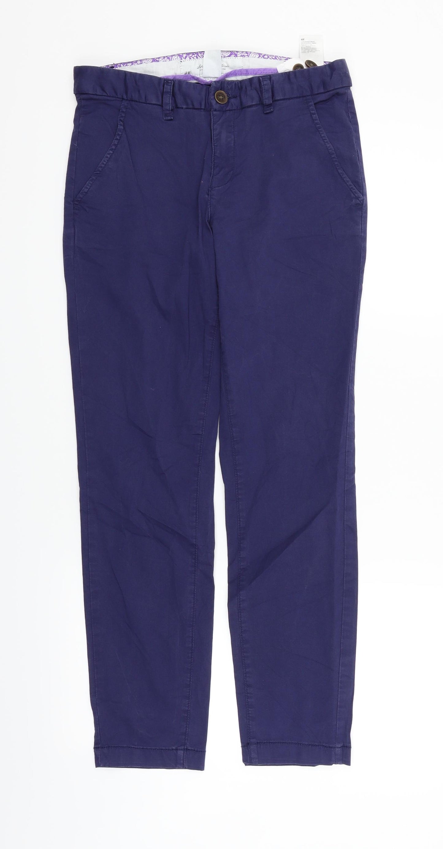 H&M Womens Blue   Trousers  Size 6 L26 in