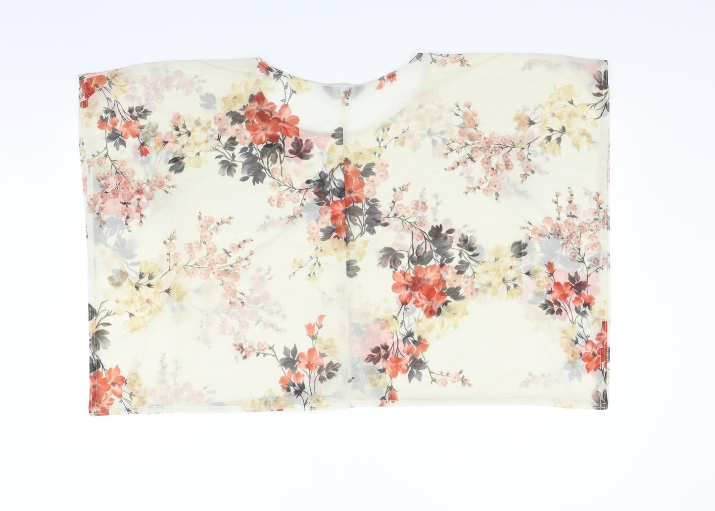 Internarcionale Womens Beige Floral  Basic T-Shirt Size 12