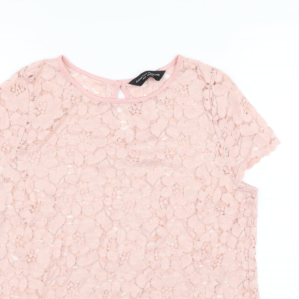 Dorothy Perkins Womens Pink   Basic T-Shirt Size 10