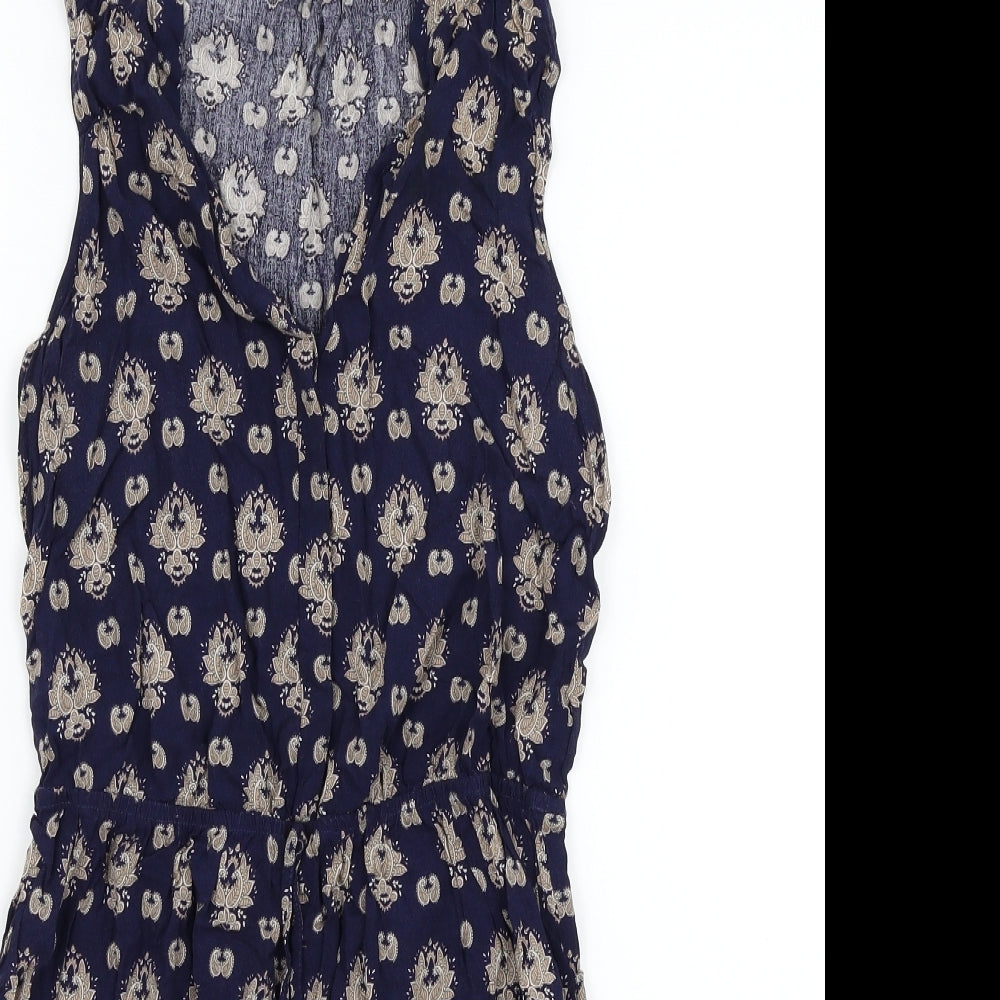 New Look Womens Blue Geometric  Fit & Flare  Size 12
