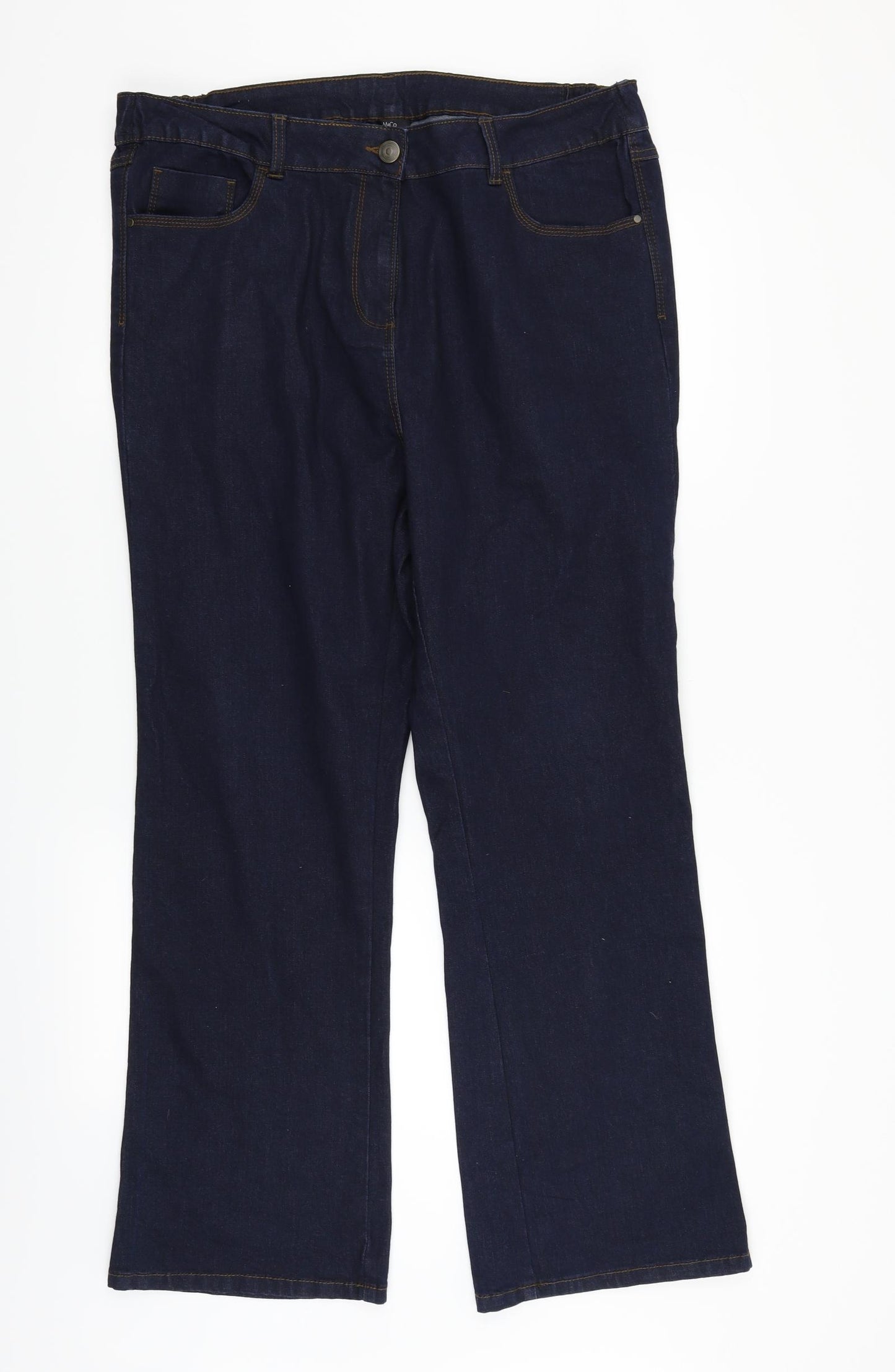 M&Co Womens Blue   Straight Jeans Size 20 L28 in