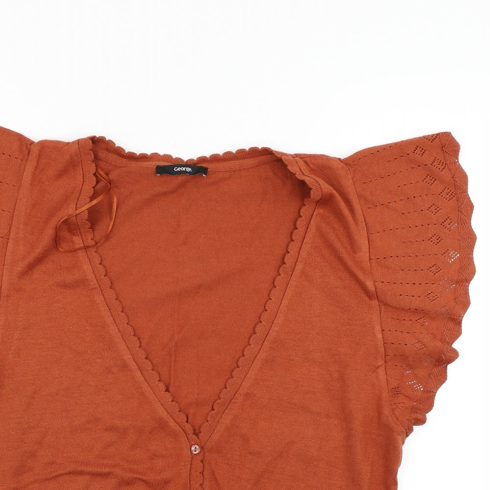 George Womens Orange   Cardigan Jumper Size 18