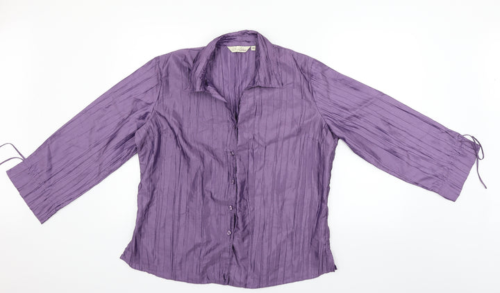 EWM Mens Purple    Button-Up Size 16