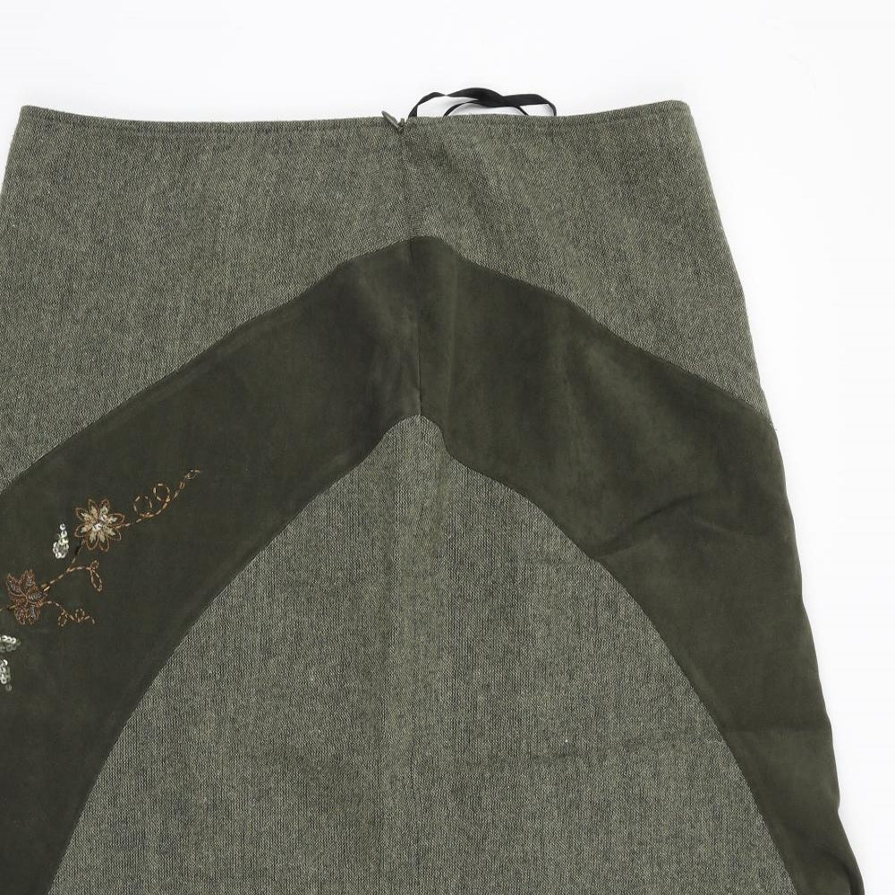 EWM Womens Green   Flare Skirt Size 18