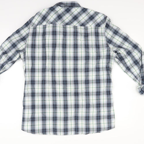NEXT Mens Blue Check   Button-Up Size XL