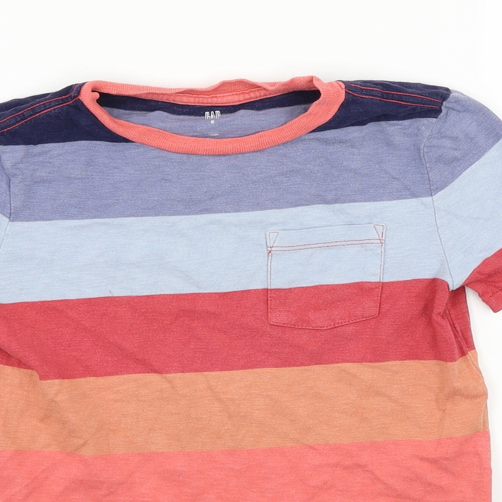 Gap Girls Multicoloured Striped  Basic T-Shirt Size S