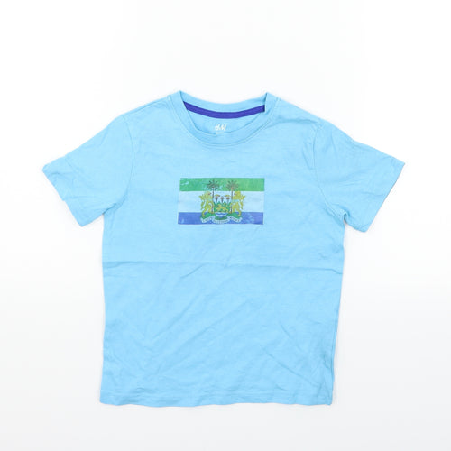 H&M Boys Blue   Basic T-Shirt Size 5-6 Years