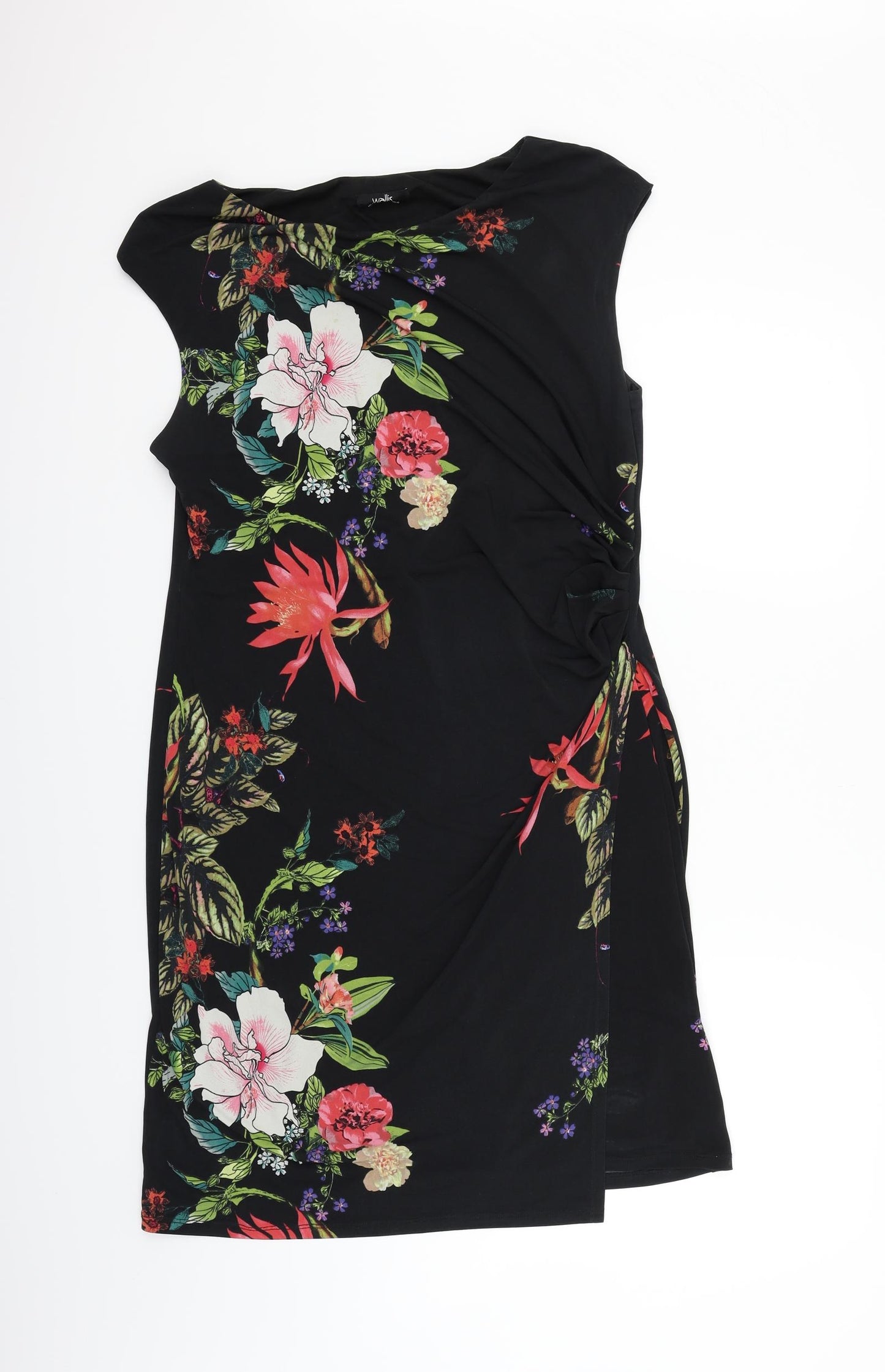 Wallis Womens Black Floral  Fit & Flare  Size 16