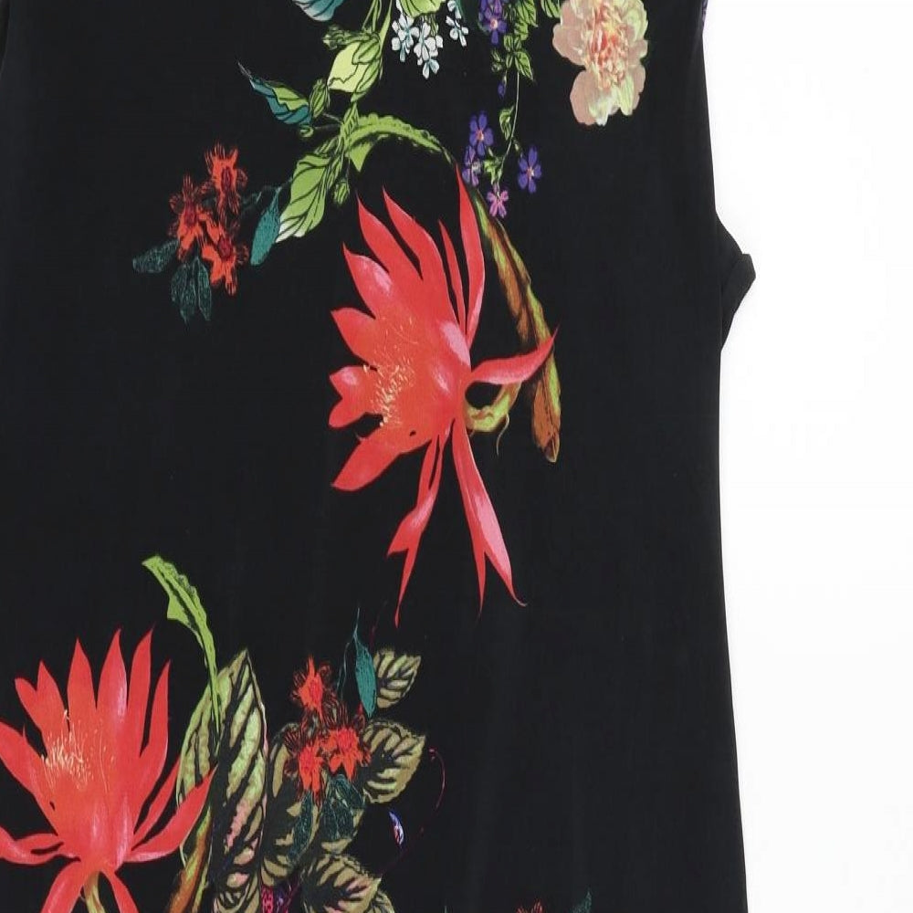 Wallis Womens Black Floral  Fit & Flare  Size 16