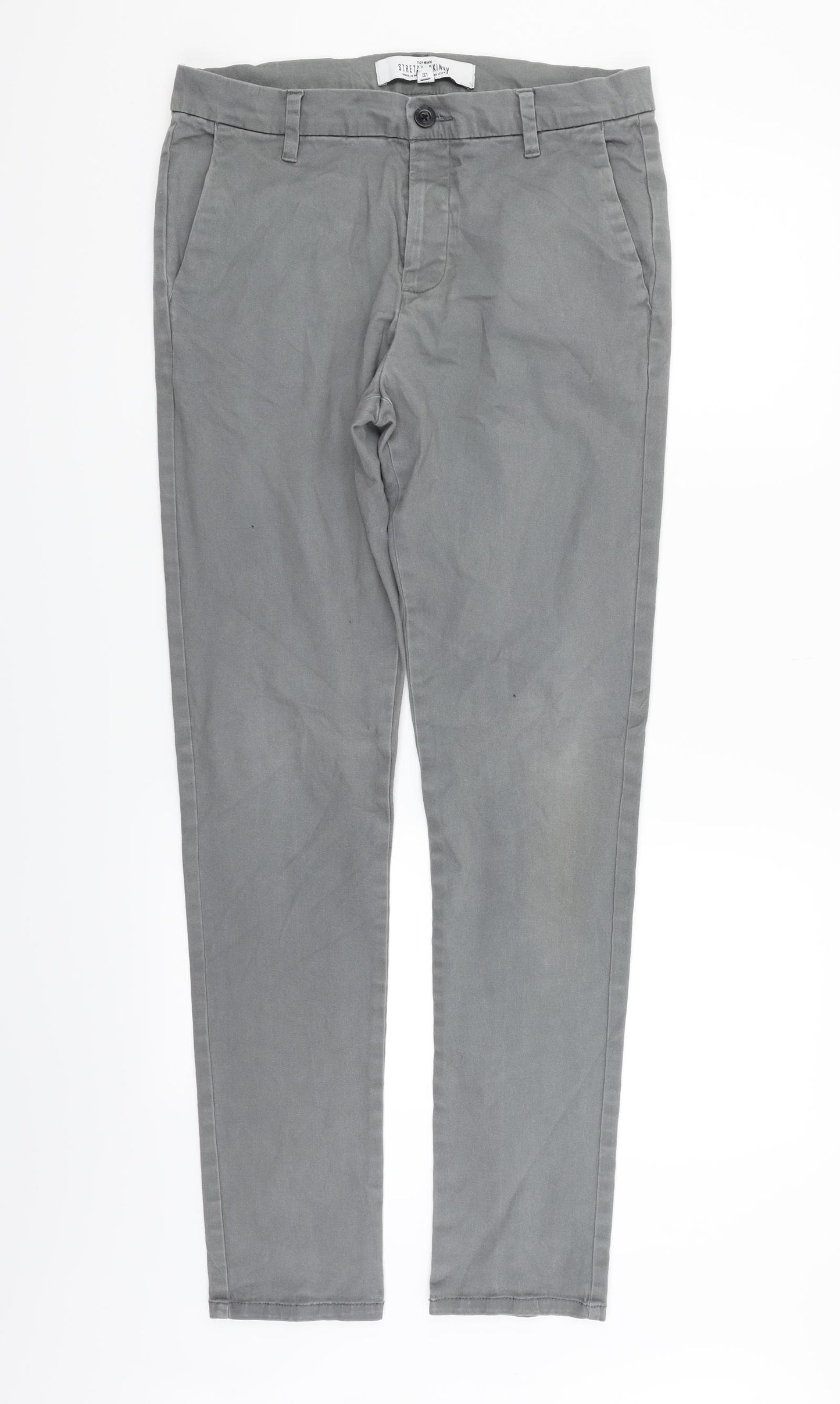 Topman Mens Grey   Straight Jeans Size M L32 in