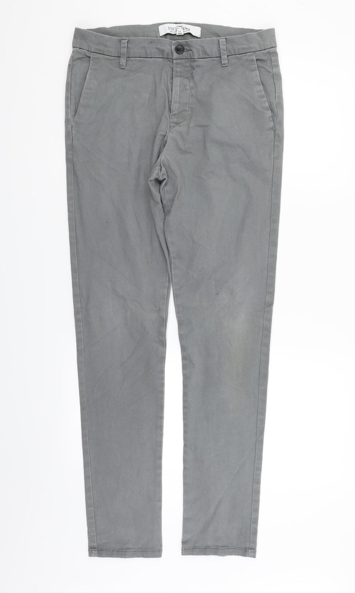 Topman Mens Grey   Straight Jeans Size M L32 in