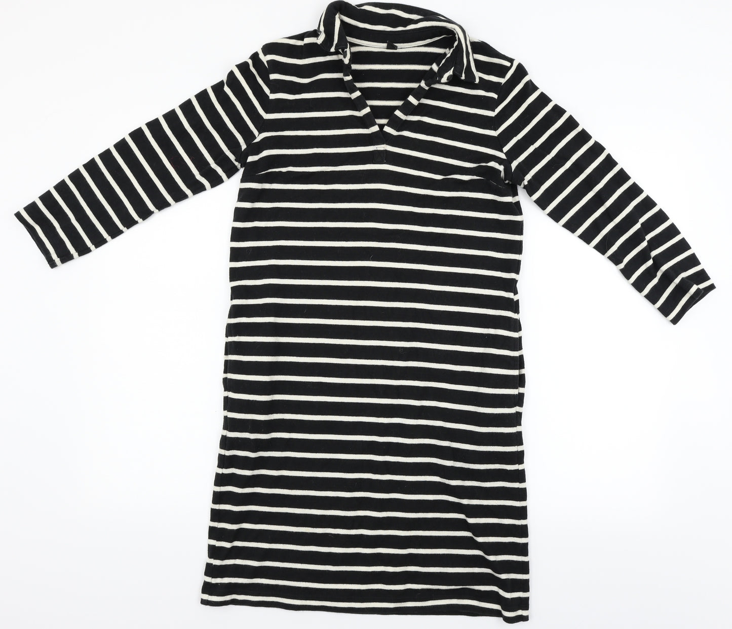 uniclo Womens Black Striped  Pullover Jumper Size S