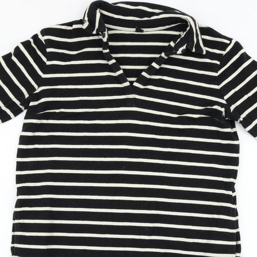 uniclo Womens Black Striped  Pullover Jumper Size S