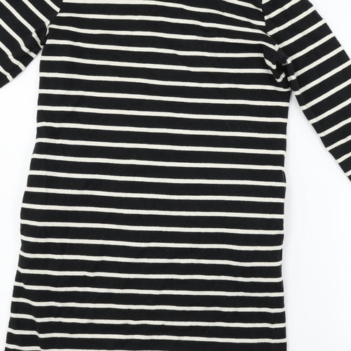 uniclo Womens Black Striped  Pullover Jumper Size S