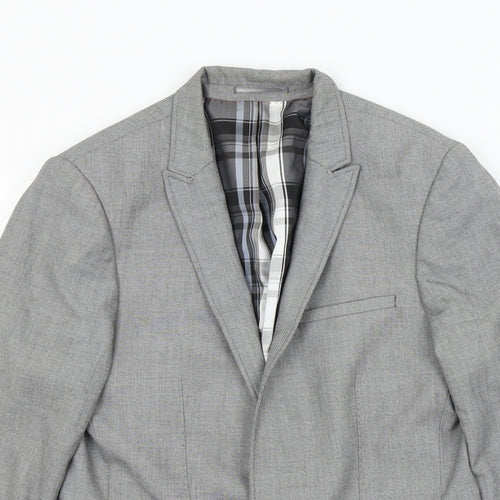 L'ART Mens Grey   Jacket Suit Jacket Size 38