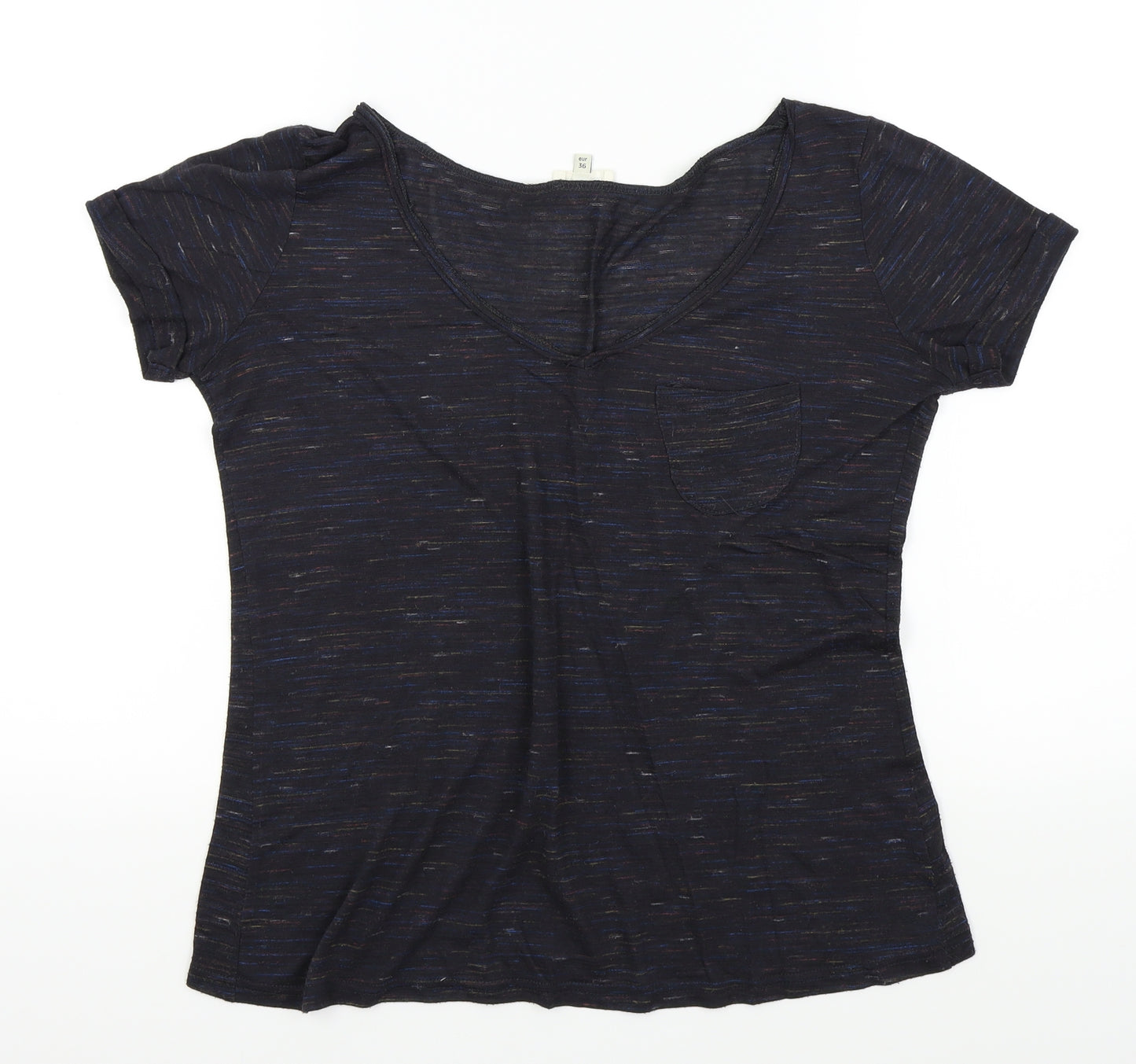 River Island Womens Black   Basic T-Shirt Size 10  - Flecked