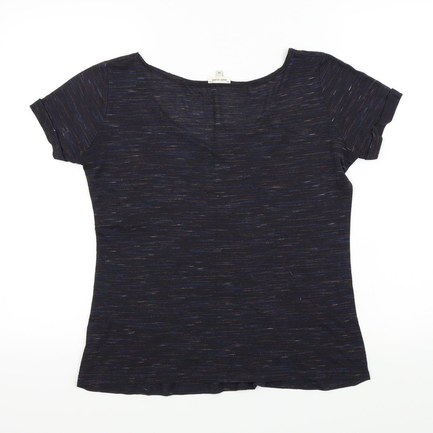 River Island Womens Black   Basic T-Shirt Size 10  - Flecked
