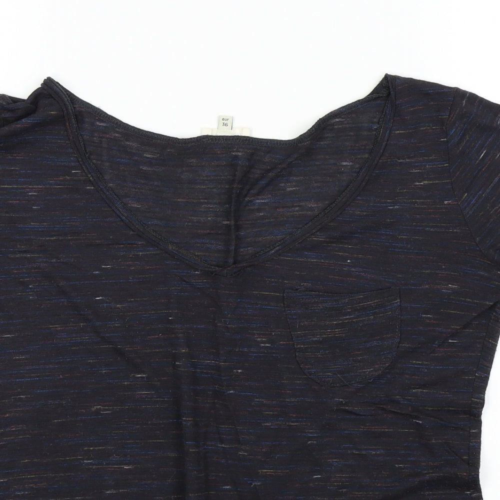 River Island Womens Black   Basic T-Shirt Size 10  - Flecked