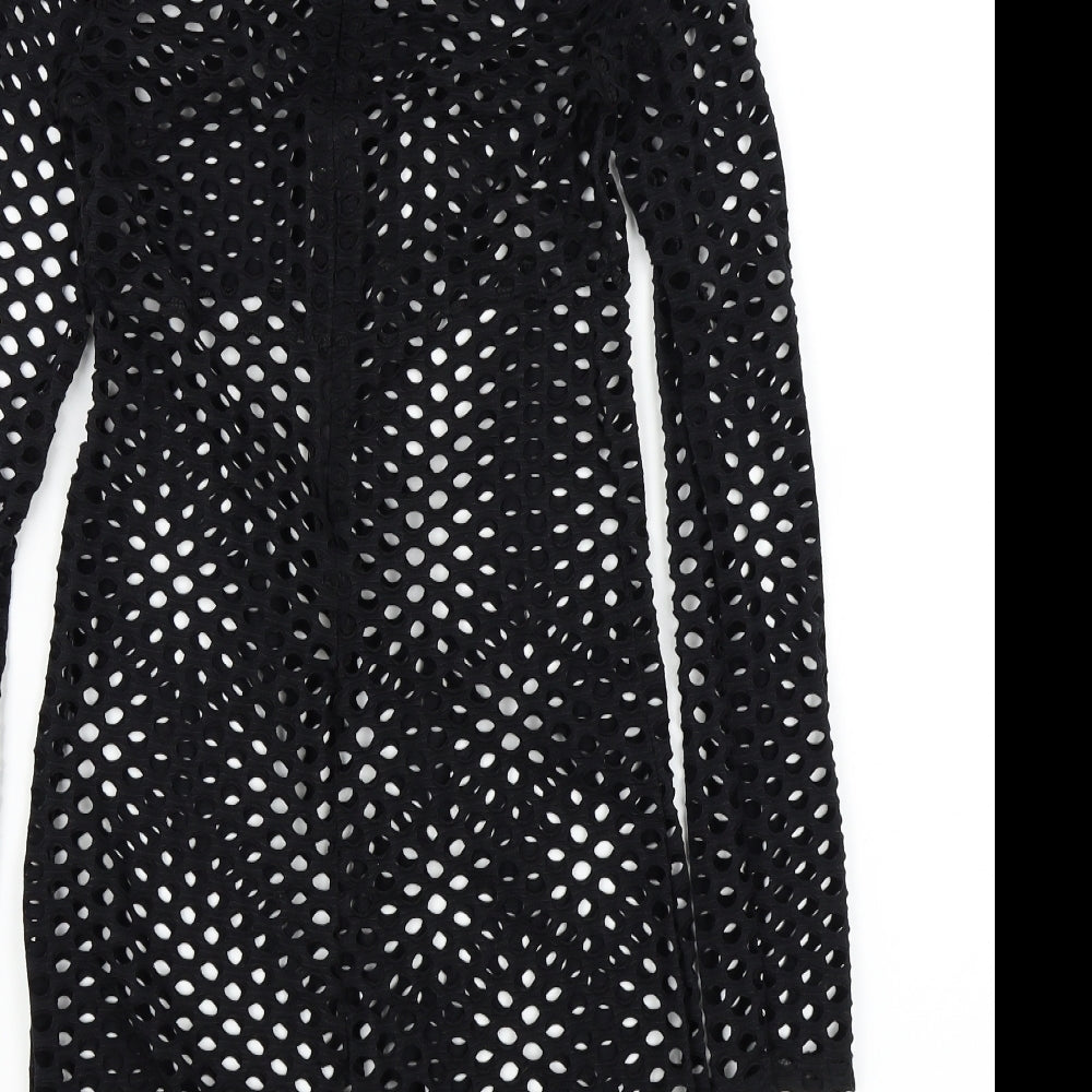 PRETTYLITTLETHING Womens Black   Skirt/ Skort Set One-Piece Size 8 L7 in