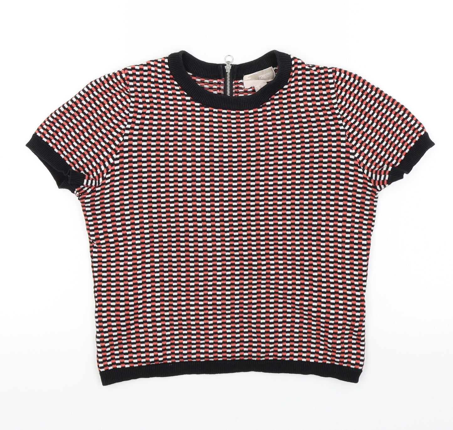 FOREVER 21 Womens Black Check  Pullover Jumper Size XS