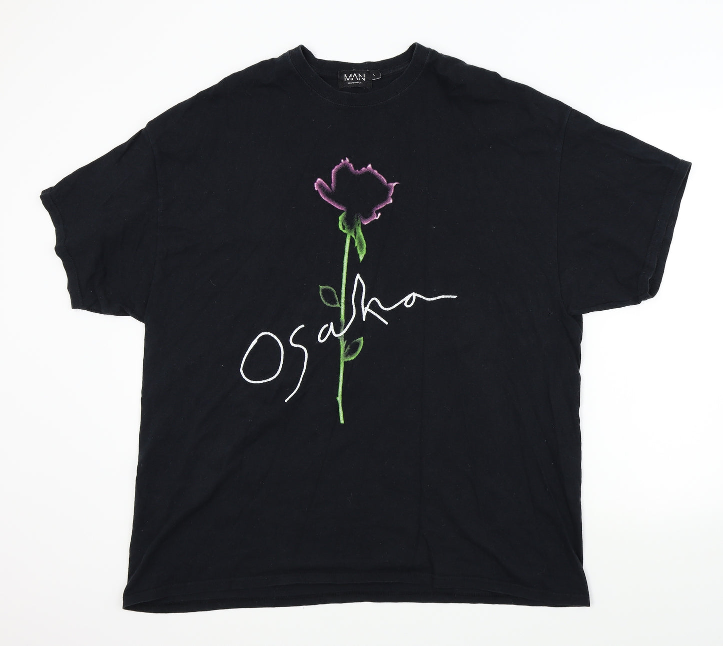 MAN Mens Black    T-Shirt Size L