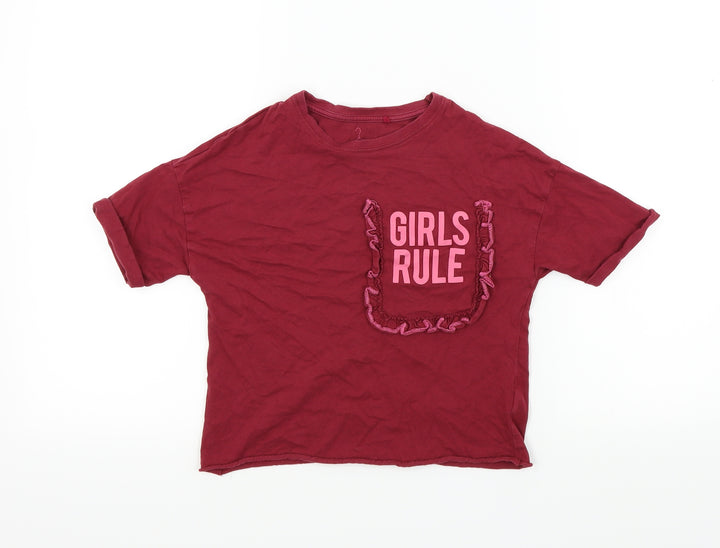 NEXT Girls Red Basic T-Shirt Size 8 Years