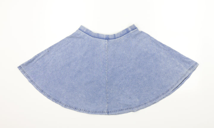 Topshop Womens Blue Flare Skirt Size 6