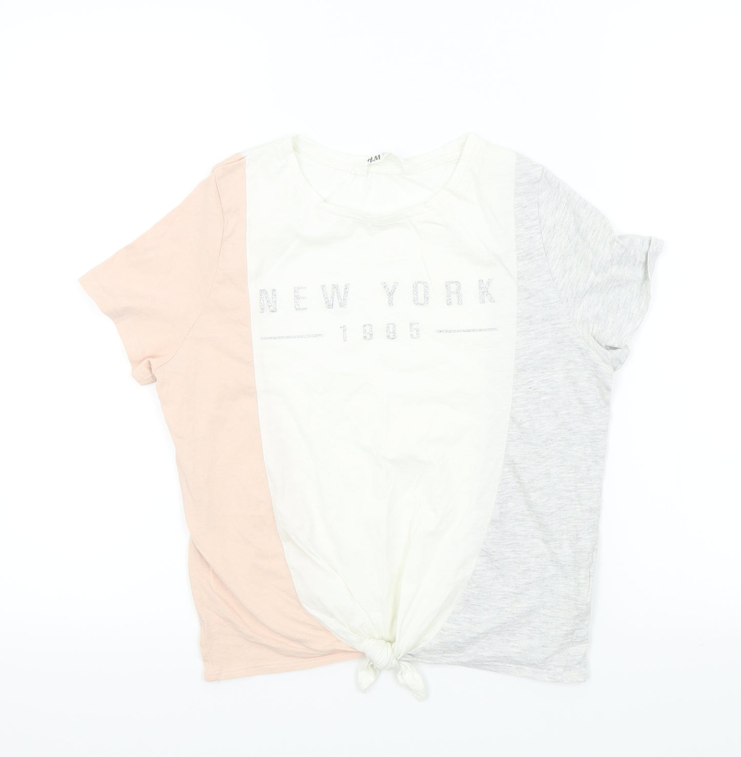 H&M Girls Ivory   Basic T-Shirt Size 13-14 Years  - NEW YORK