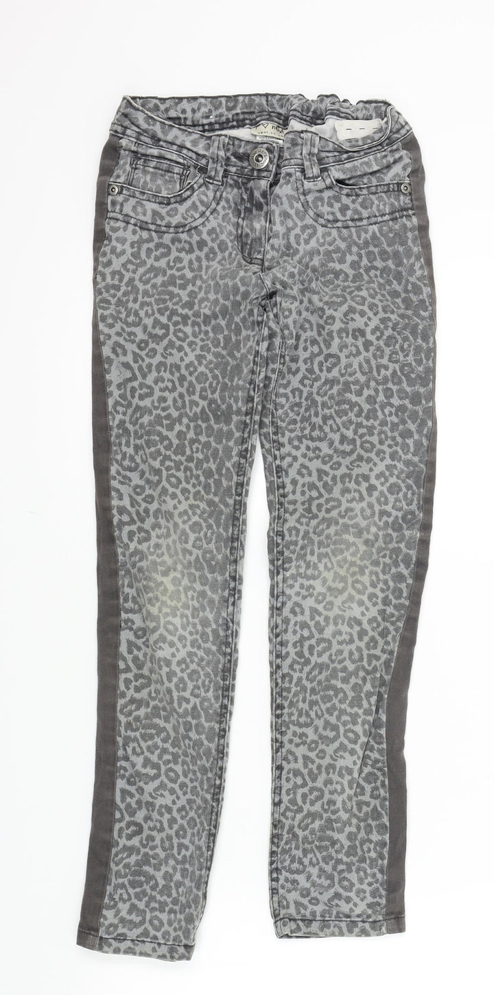 NEXT Girls Grey Camouflage  Skinny Jeans Size 9 Years