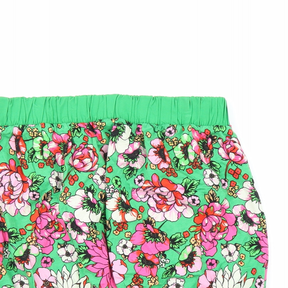 NEXT Womens Green Floral  Cropped Blouse Size 8