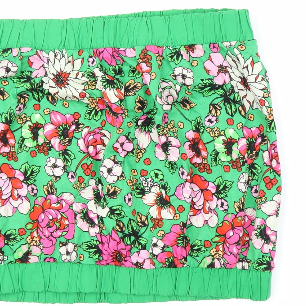 NEXT Womens Green Floral  Cropped Blouse Size 8