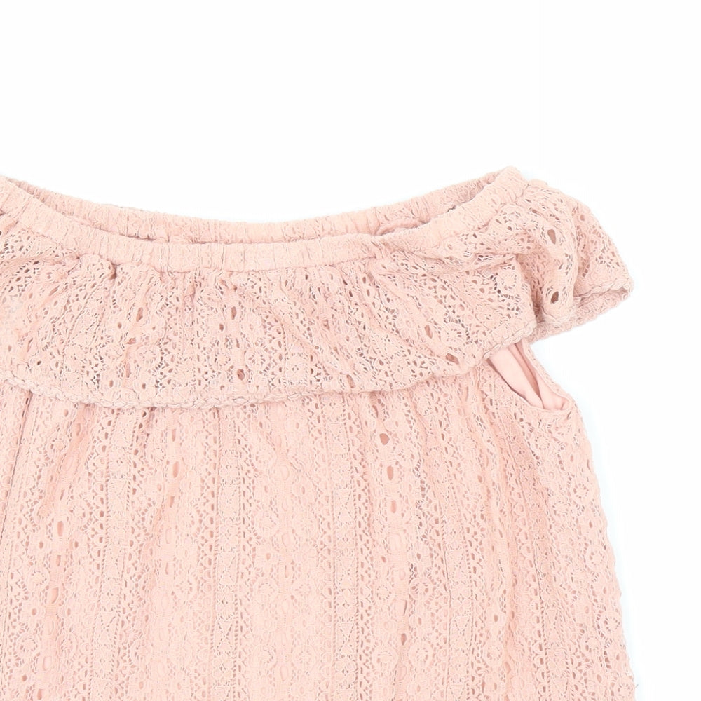 Primark Girls Pink Floral  Basic Blouse Size 10-11 Years