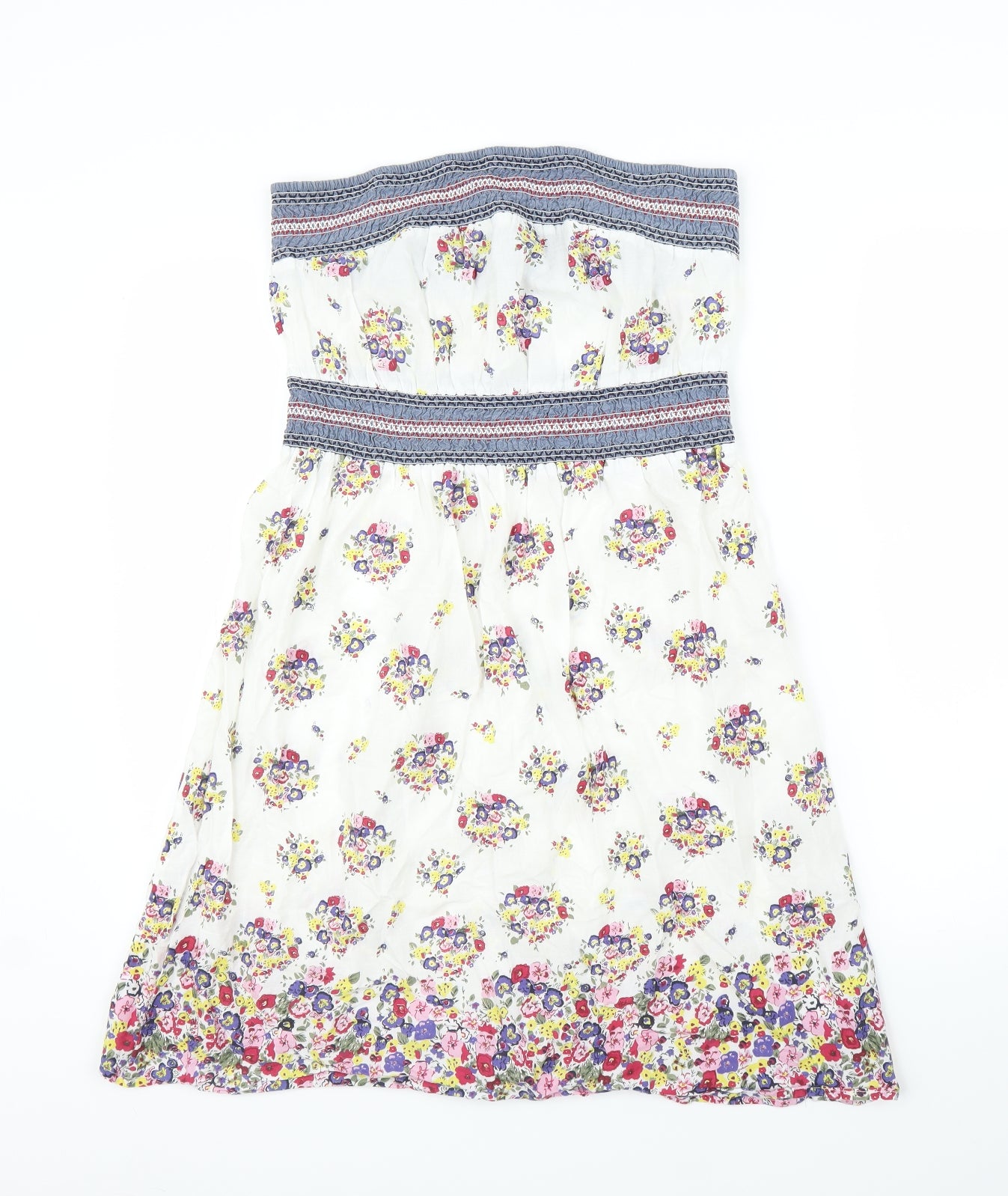 George Womens White Floral  A-Line  Size 14