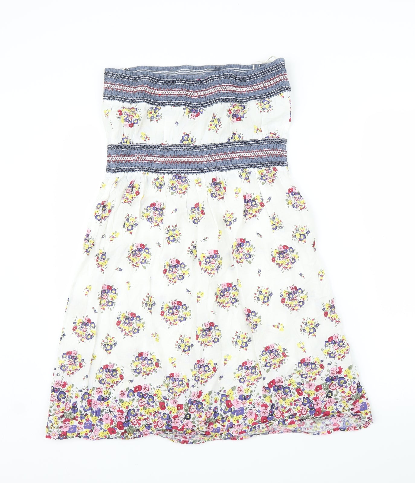 George Womens White Floral  A-Line  Size 14