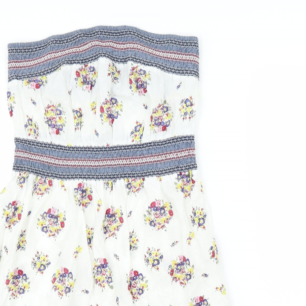George Womens White Floral  A-Line  Size 14