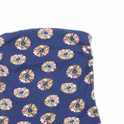 Papaya Womens Blue Floral  Basic Blouse Size 8