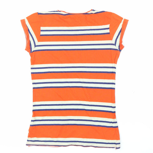 Primark Womens Orange Striped  Basic T-Shirt Size 10