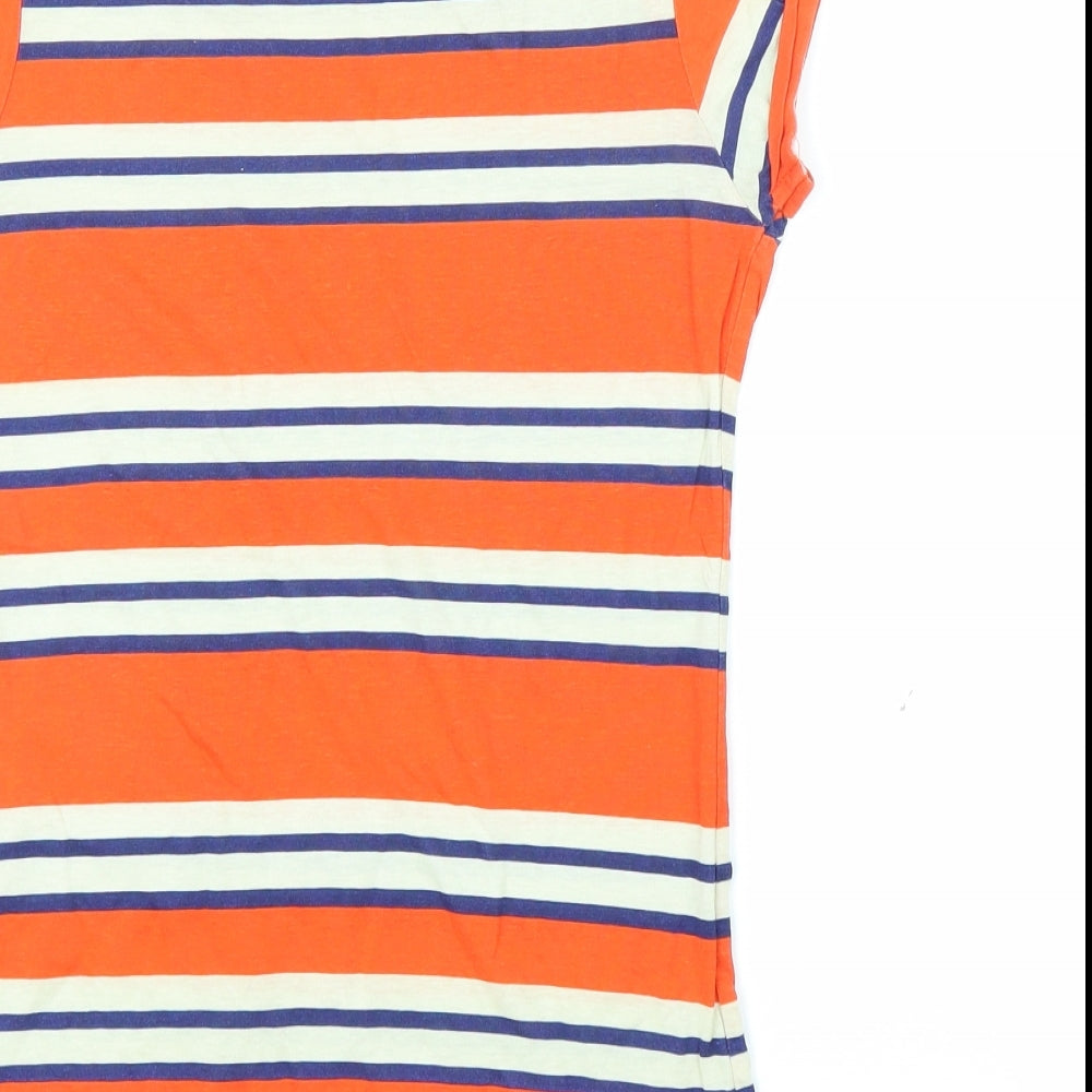 Primark Womens Orange Striped  Basic T-Shirt Size 10